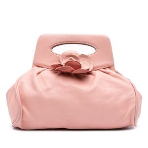 Chanel Lambskin Camellia Top Handle Frame Bag